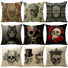 Funda de cojín Hot Linen Halloween Skull Pillow